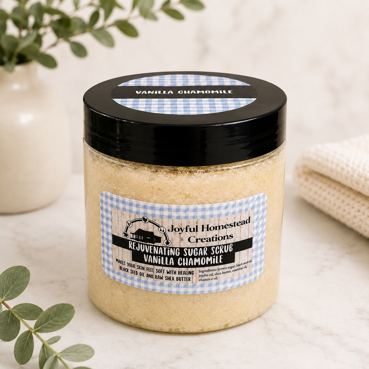 Whipped Shea Moisturizing Sugar Scrub with Blackseed oil 8oz