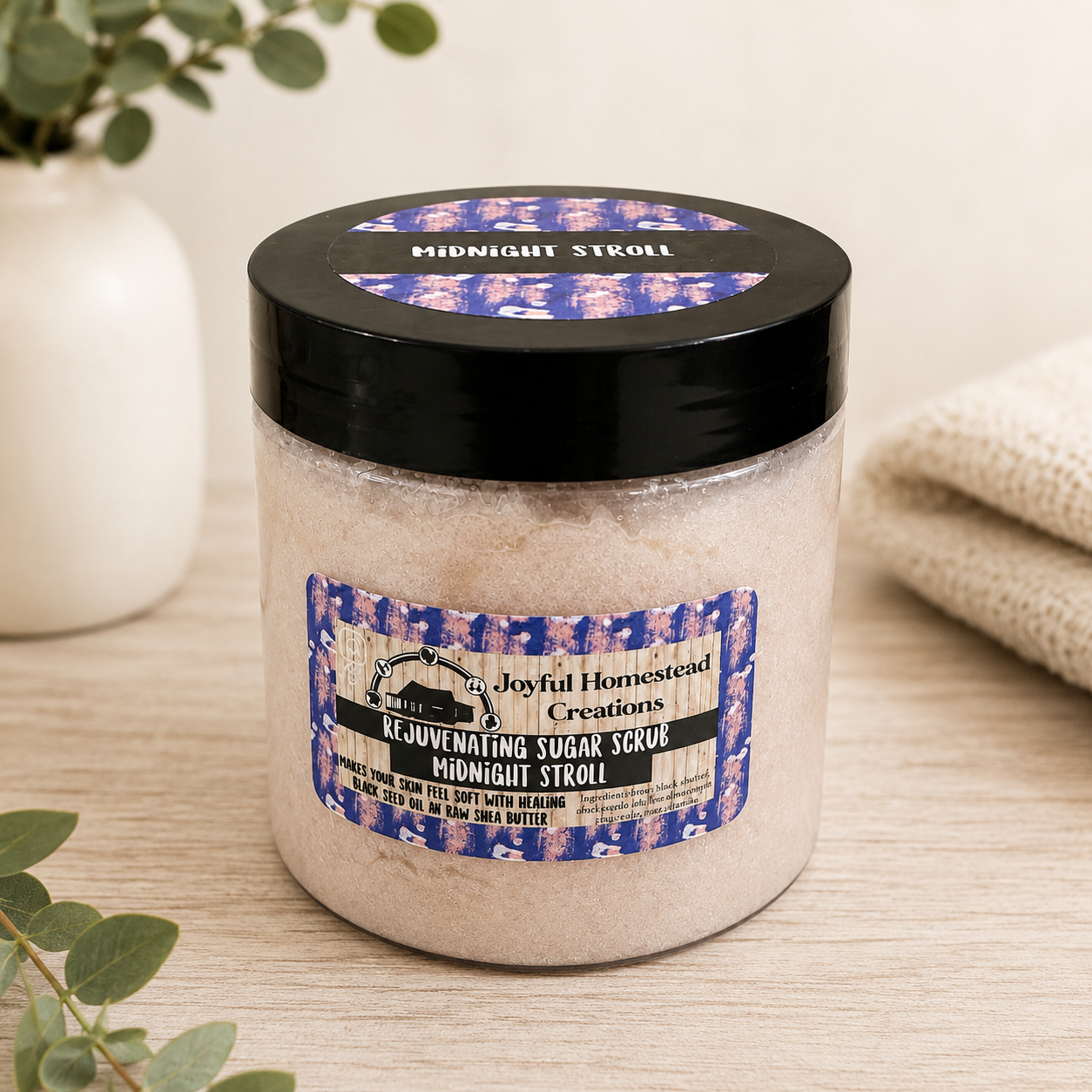 Whipped Shea Moisturizing Sugar Scrub with Blackseed oil 8oz