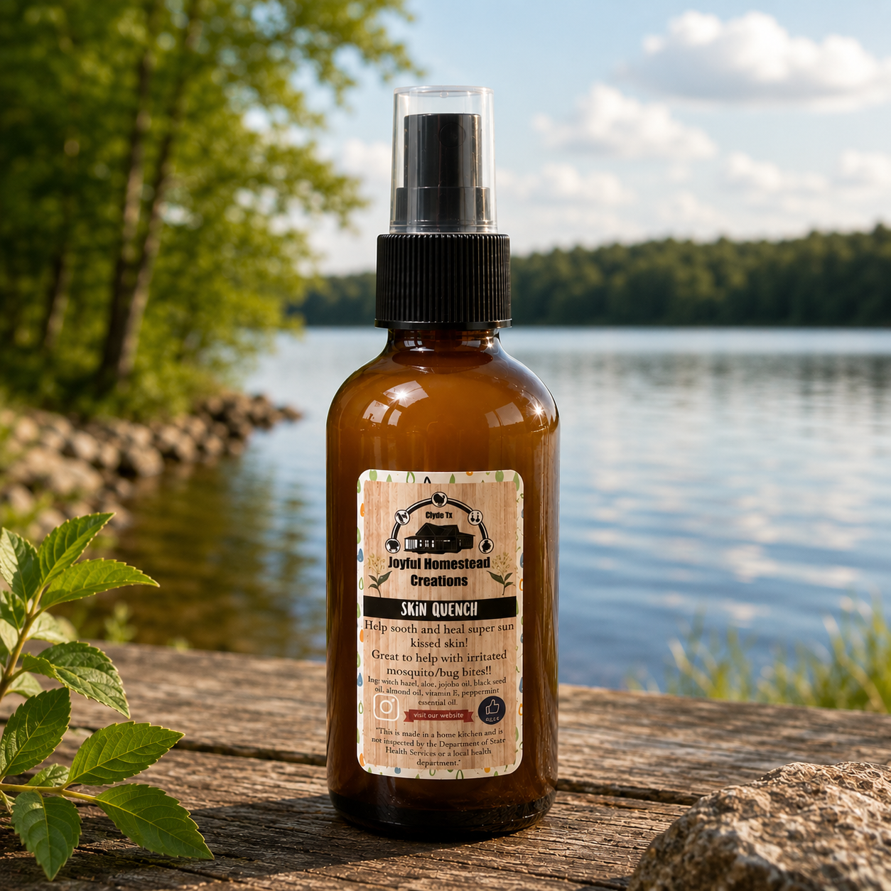Skin Quench 4 oz (Mosquito reations, Sunburn, burns, razor burn, after shave, and bug Bite Relief)