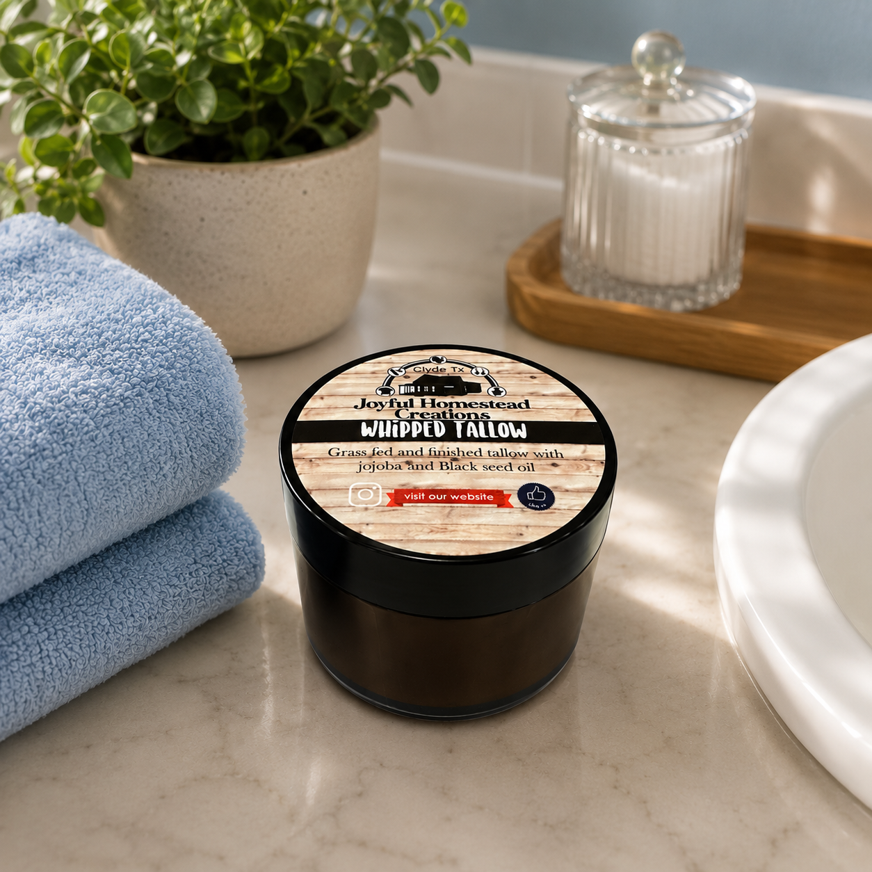 Whipped Tallow Grass Fed with jojoba and blackseed oil
