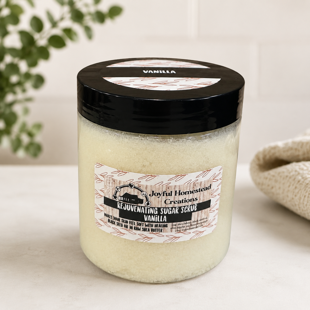 Whipped Shea Moisturizing Sugar Scrub with Blackseed oil  8oz