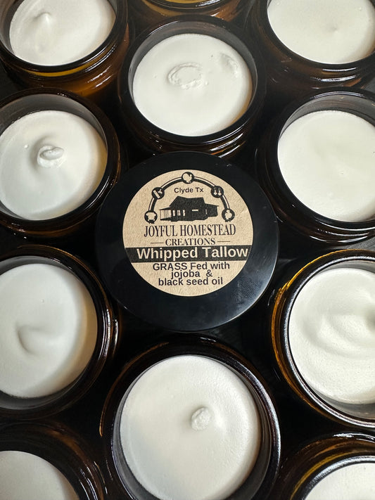 Whipped Tallow Grass Fed with jojoba and blackseed oil (shipped in cooler)